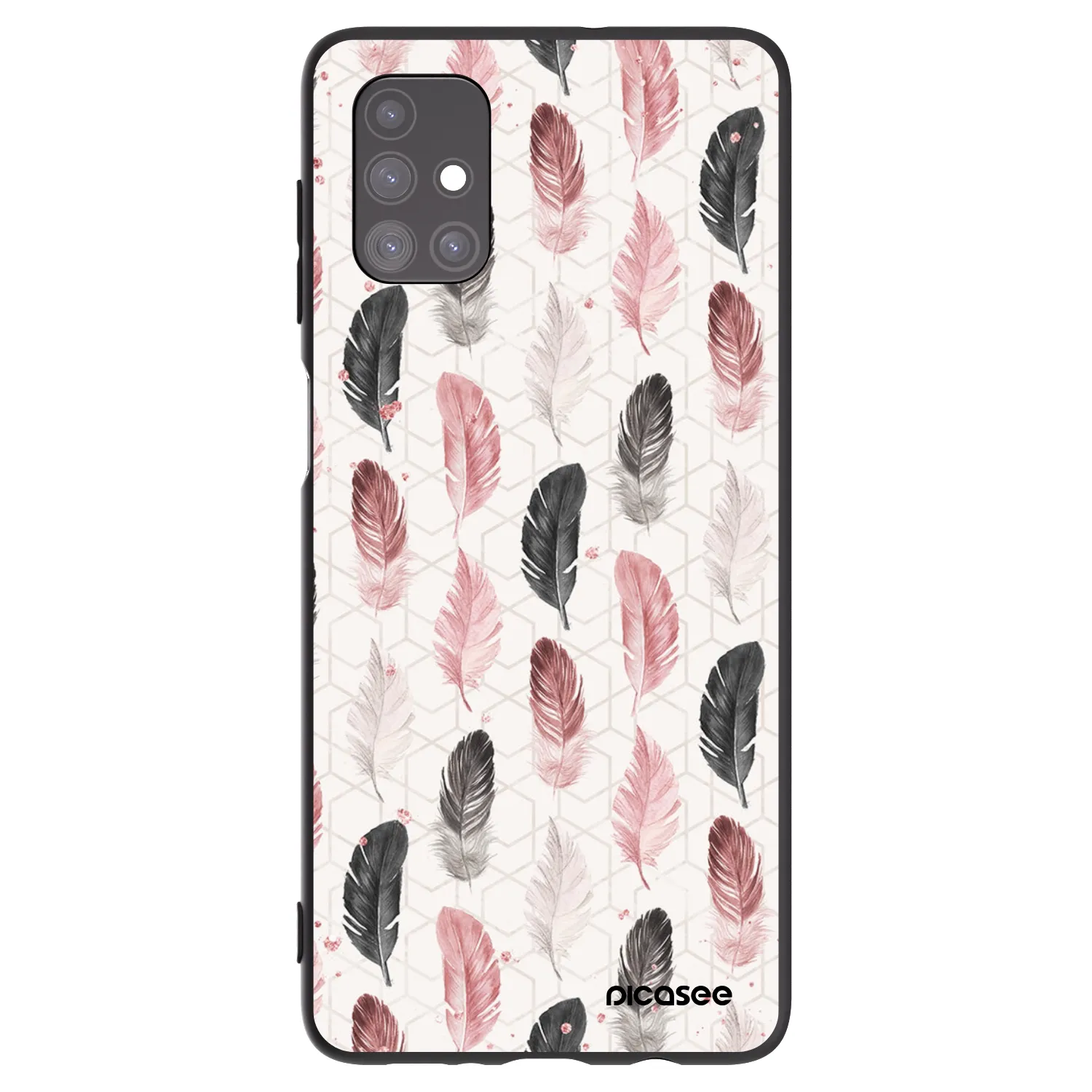 Picasee Μαύρη θήκη σιλικόνης για Samsung Galaxy M51 M515F - Feather 2