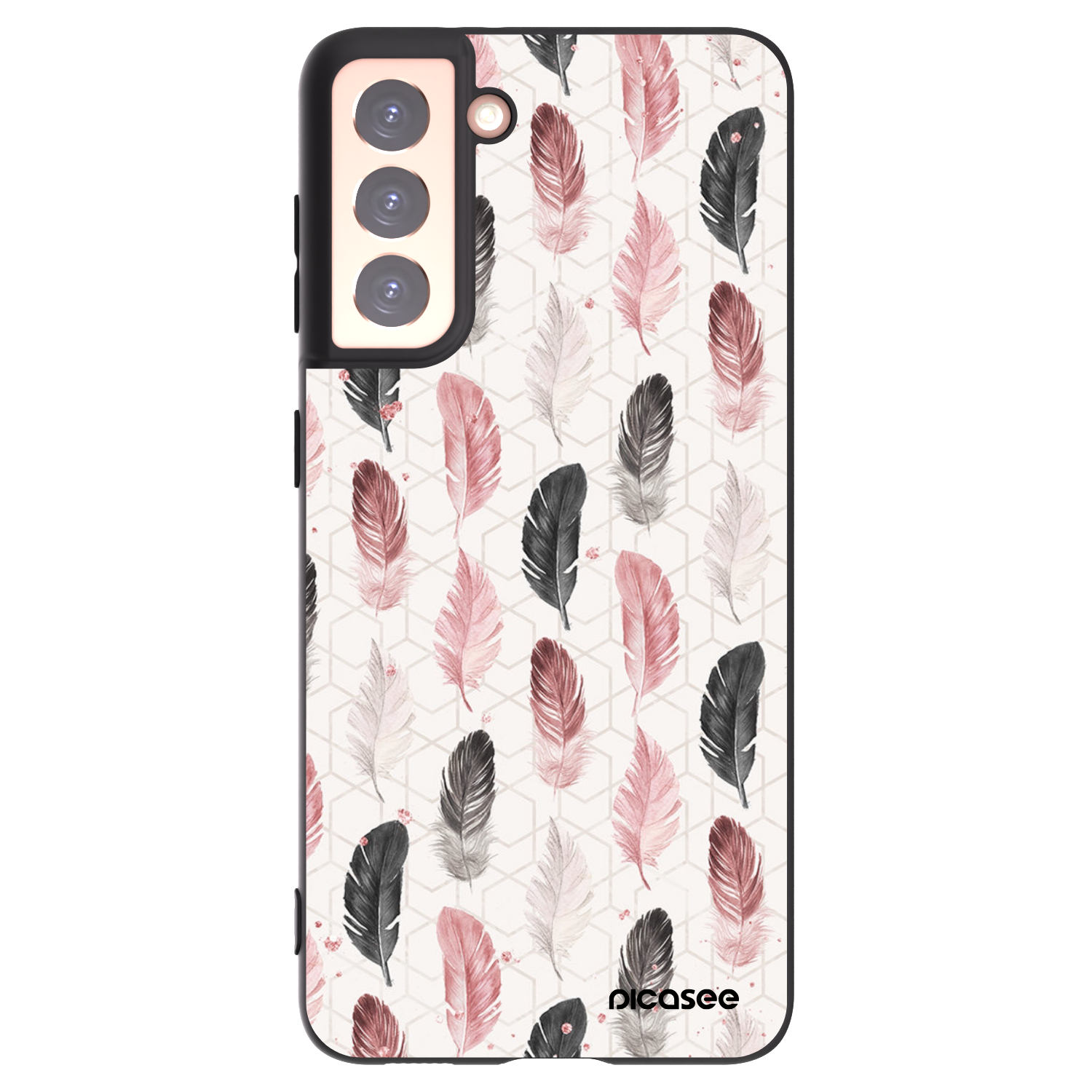 Picasee Μαύρη θήκη σιλικόνης για Samsung Galaxy S21 5G G991B - Feather 2