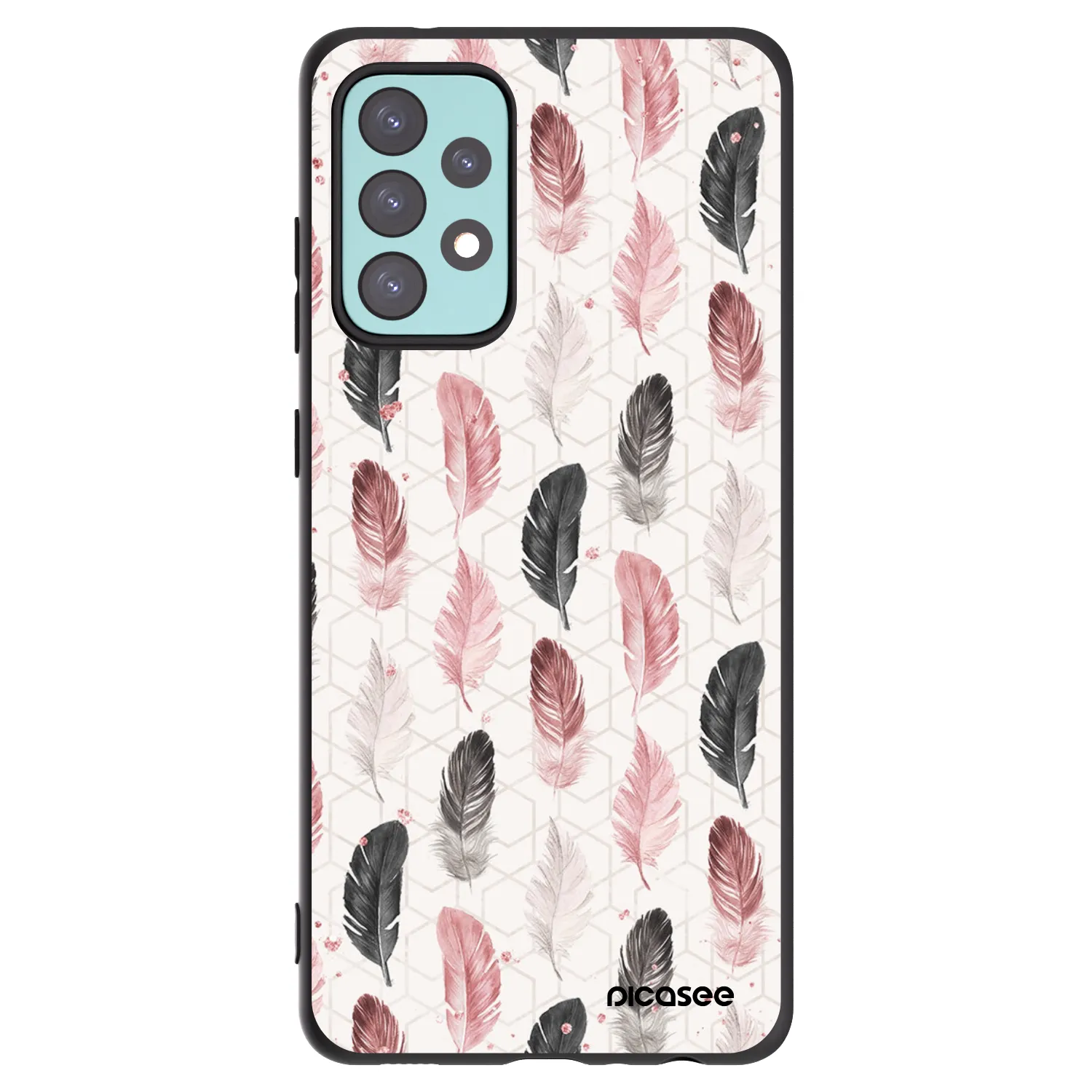 Picasee Μαύρη θήκη σιλικόνης για Samsung Galaxy A72 A725F - Feather 2