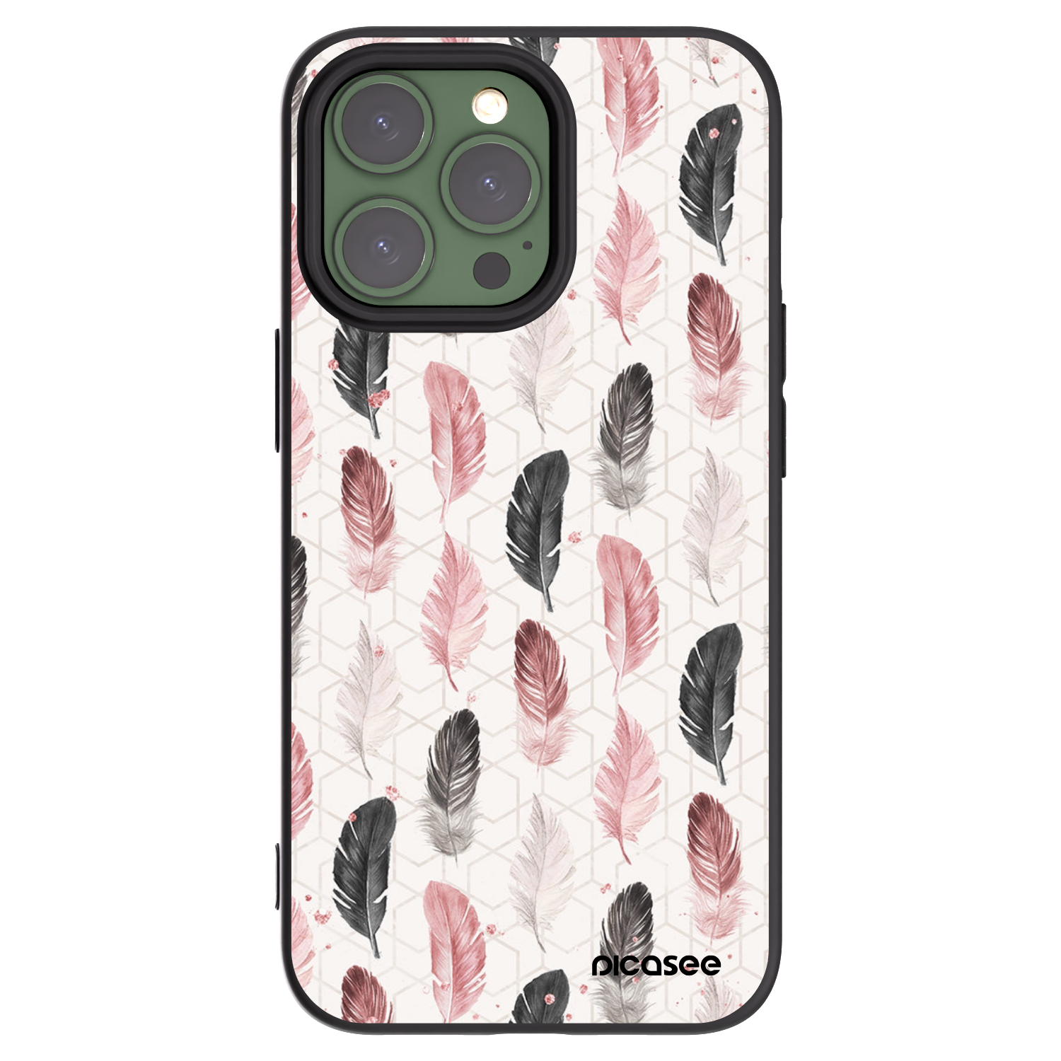 Picasee Μαύρη θήκη σιλικόνης για Apple iPhone 13 Pro - Feather 2