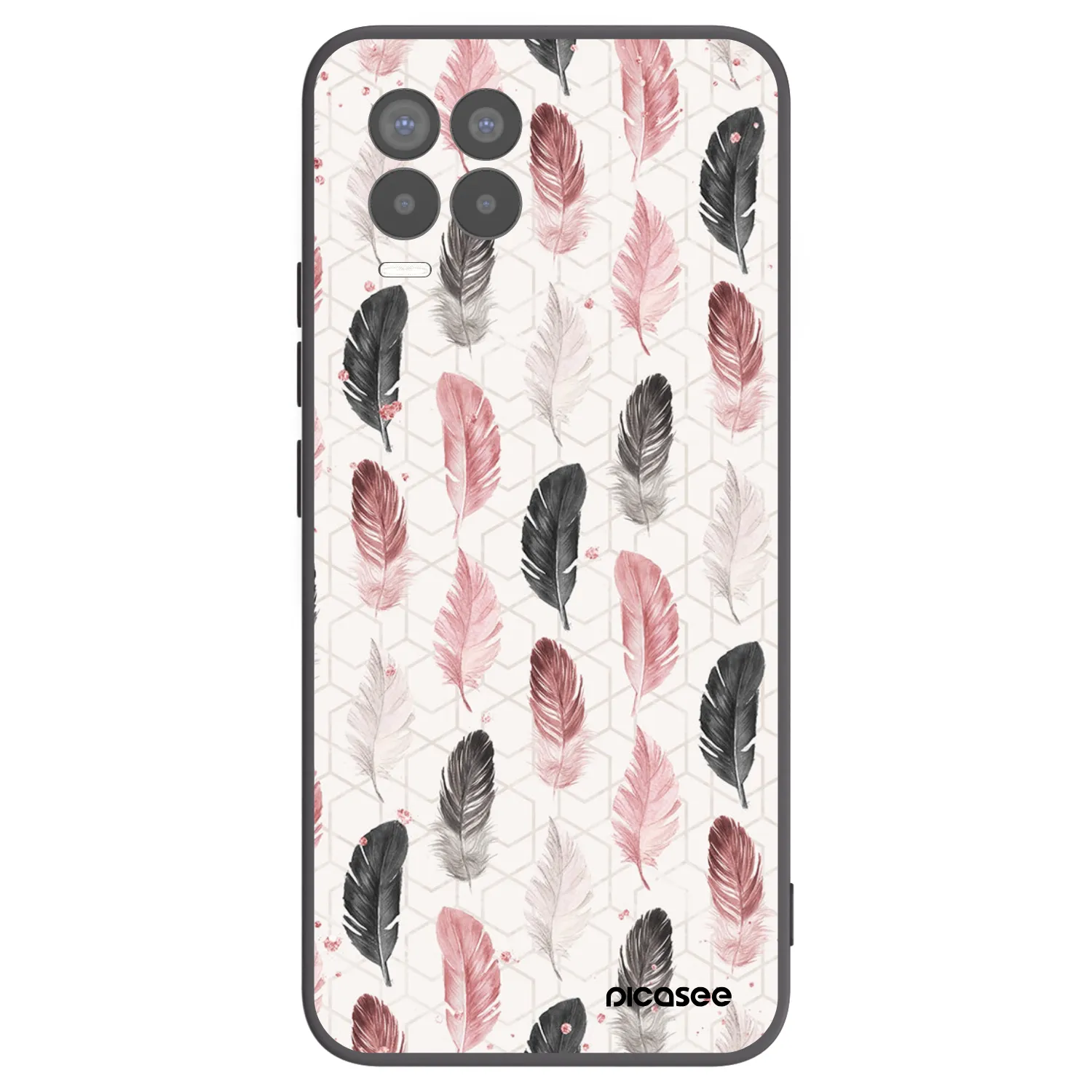 Picasee Μαύρη θήκη σιλικόνης για Realme 8 4G - Feather 2