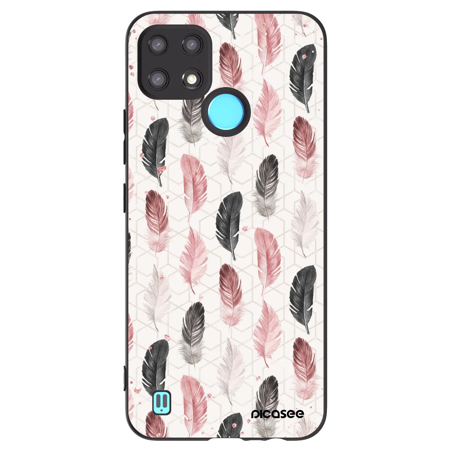 Picasee Μαύρη θήκη σιλικόνης για Realme C21 - Feather 2