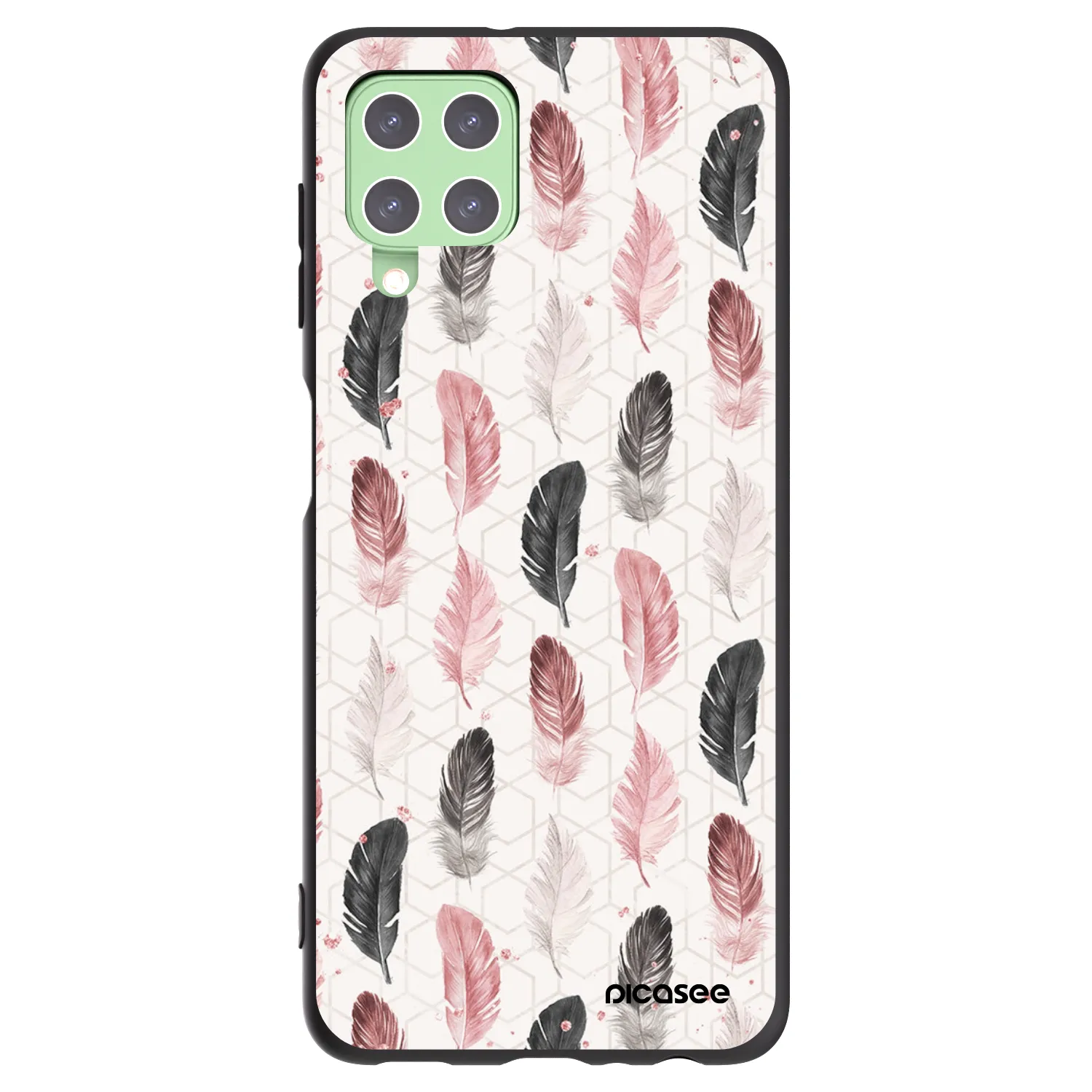 Picasee Μαύρη θήκη σιλικόνης για Samsung Galaxy A22 A225F 4G - Feather 2