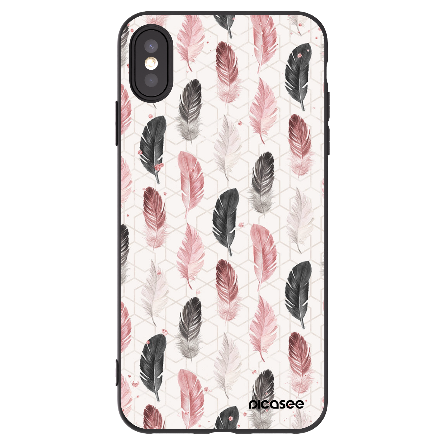 Picasee Μαύρη θήκη σιλικόνης για Apple iPhone XS Max - Feather 2