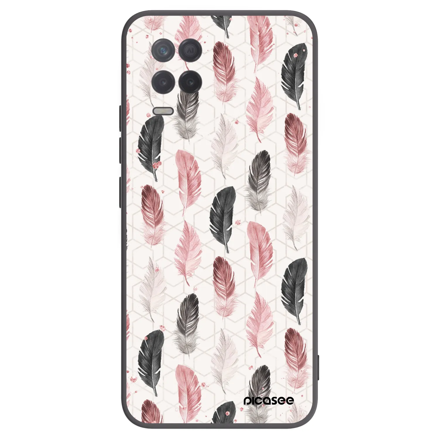 Picasee Μαύρη θήκη σιλικόνης για Realme 8 5G - Feather 2