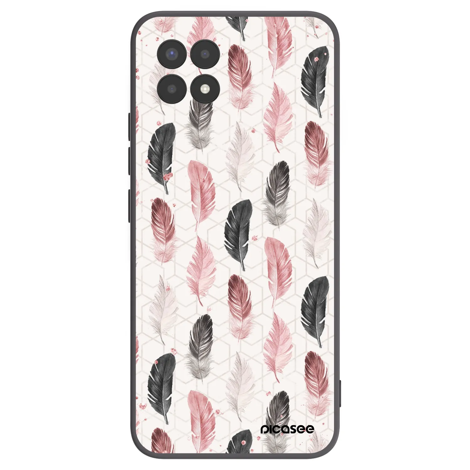 Picasee Μαύρη θήκη σιλικόνης για Realme 8i - Feather 2