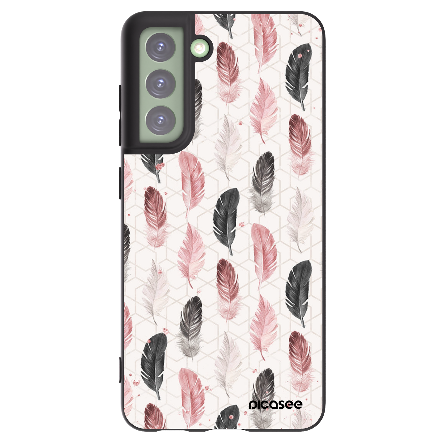Picasee Μαύρη θήκη σιλικόνης για Samsung Galaxy S21 FE 5G - Feather 2