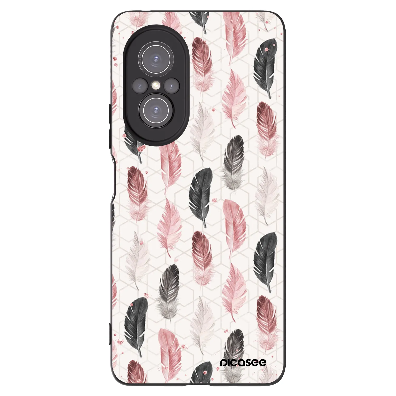 Picasee Μαύρη θήκη σιλικόνης για Huawei Nova 9 SE - Feather 2