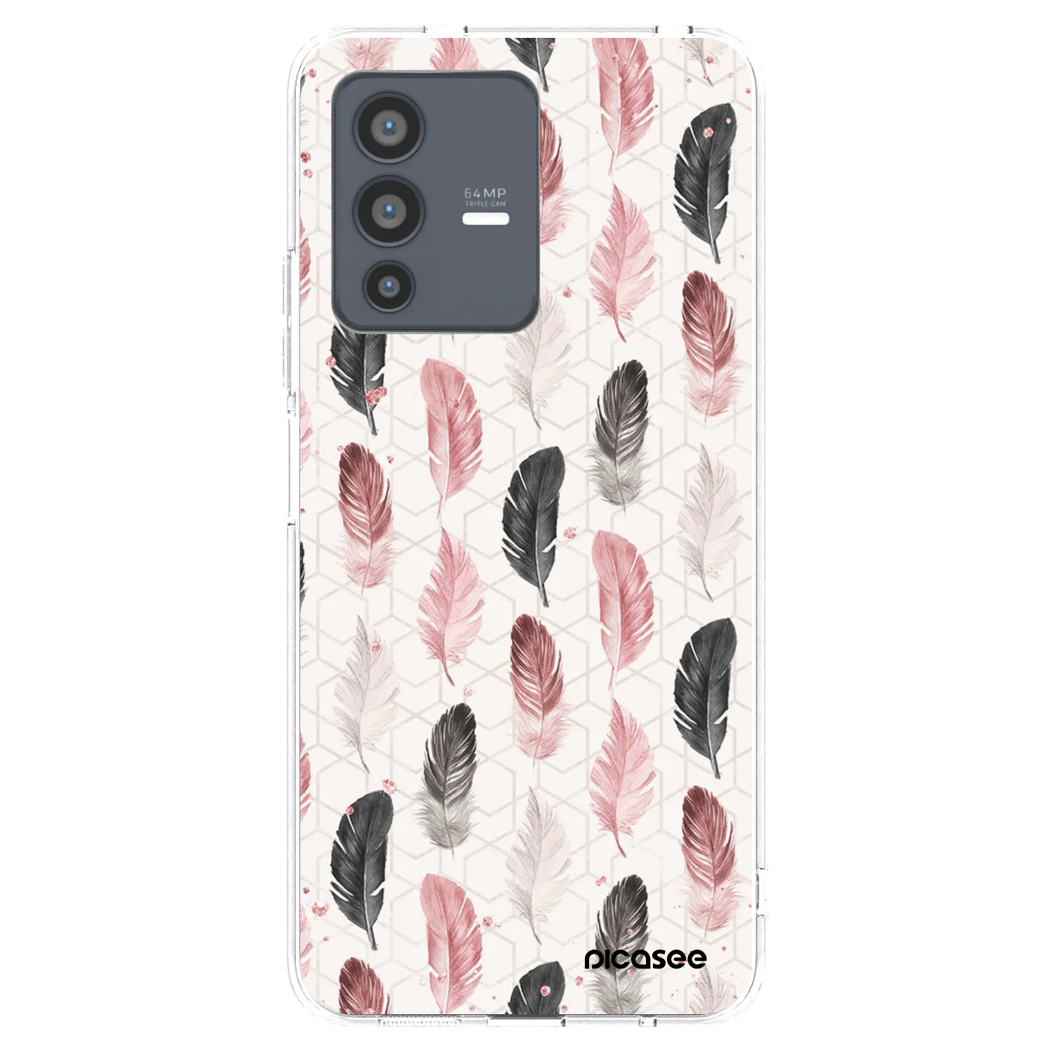 Picasee διαφανής θήκη σιλικόνης Vivo V23 5G - Feather 2