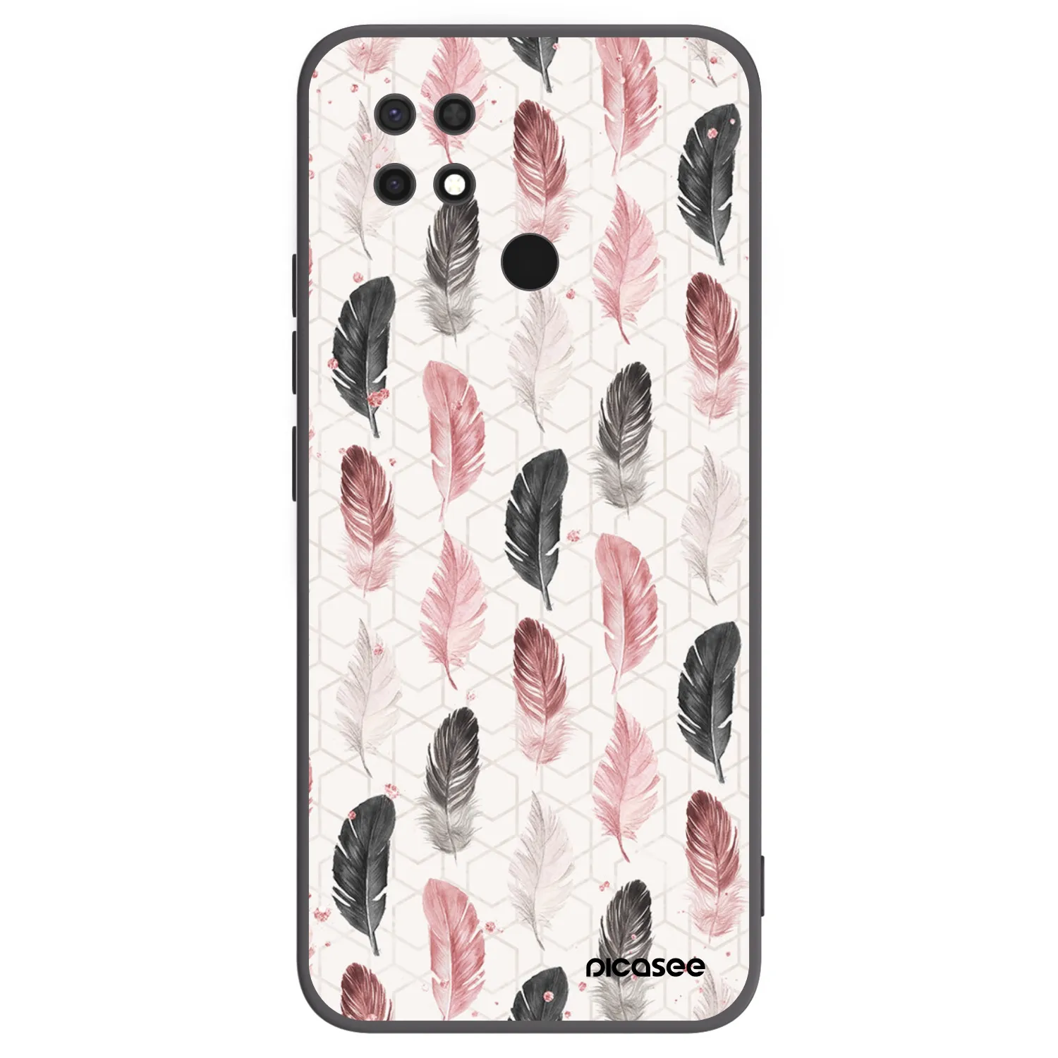 Picasee Μαύρη θήκη σιλικόνης για Xiaomi Redmi 10C - Feather 2