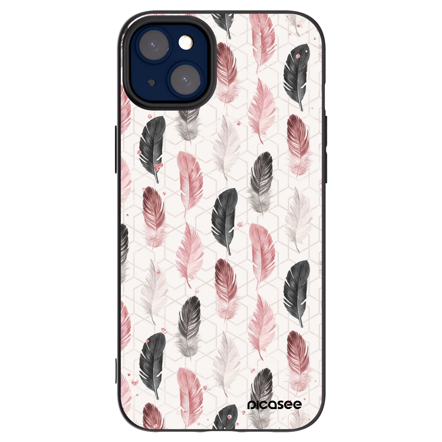 Picasee Μαύρη θήκη σιλικόνης για Apple iPhone 14 Plus - Feather 2