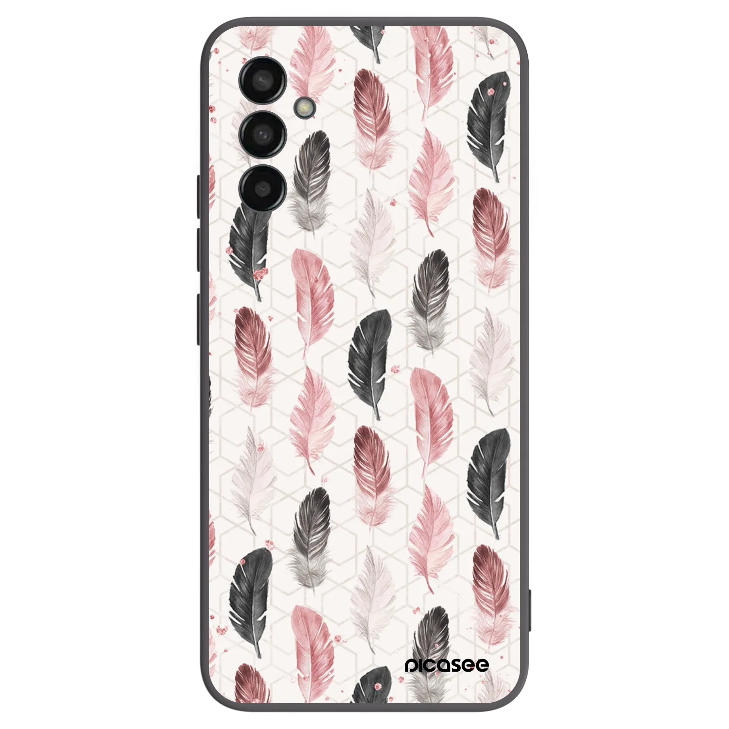 Picasee Μαύρη θήκη σιλικόνης για Samsung Galaxy M13 M135F - Feather 2