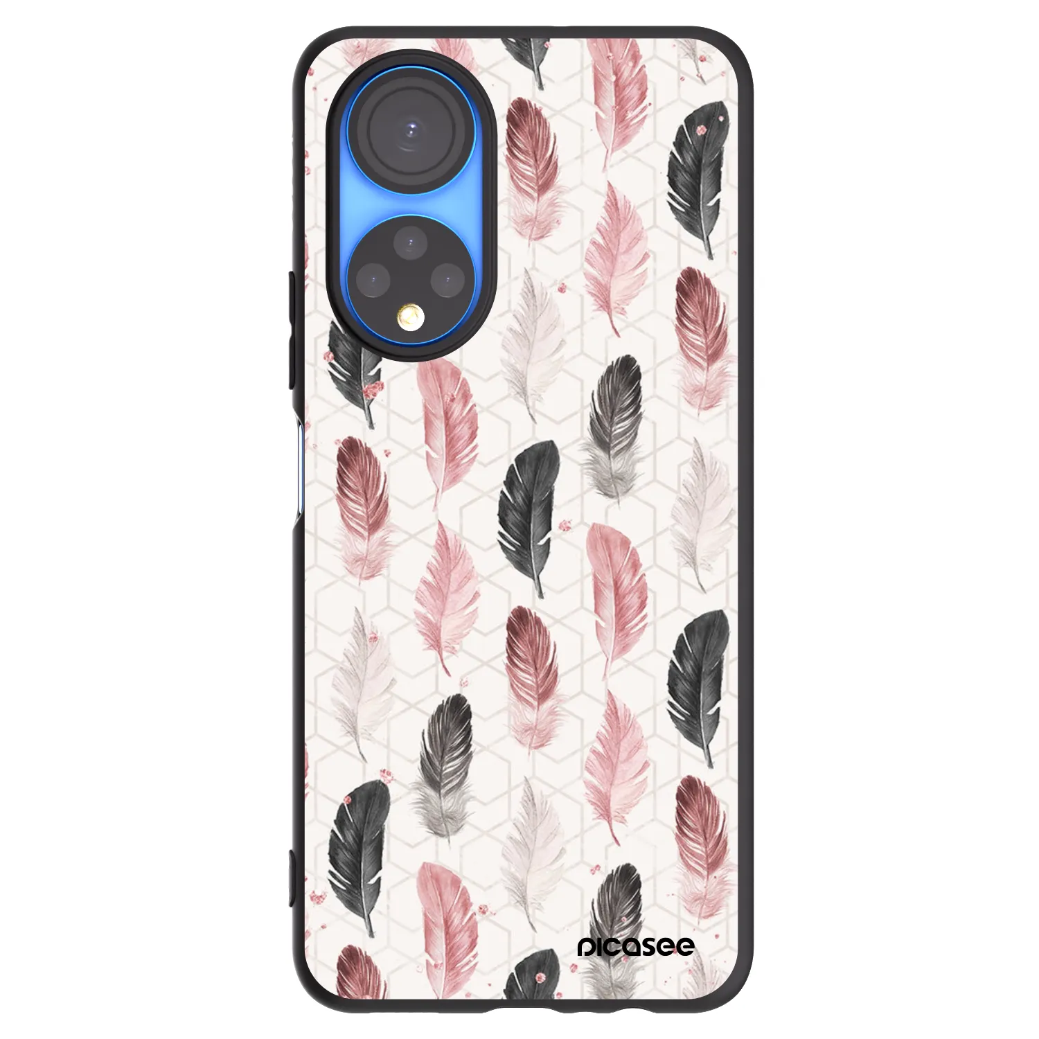 Picasee Μαύρη θήκη σιλικόνης για Honor X7 - Feather 2