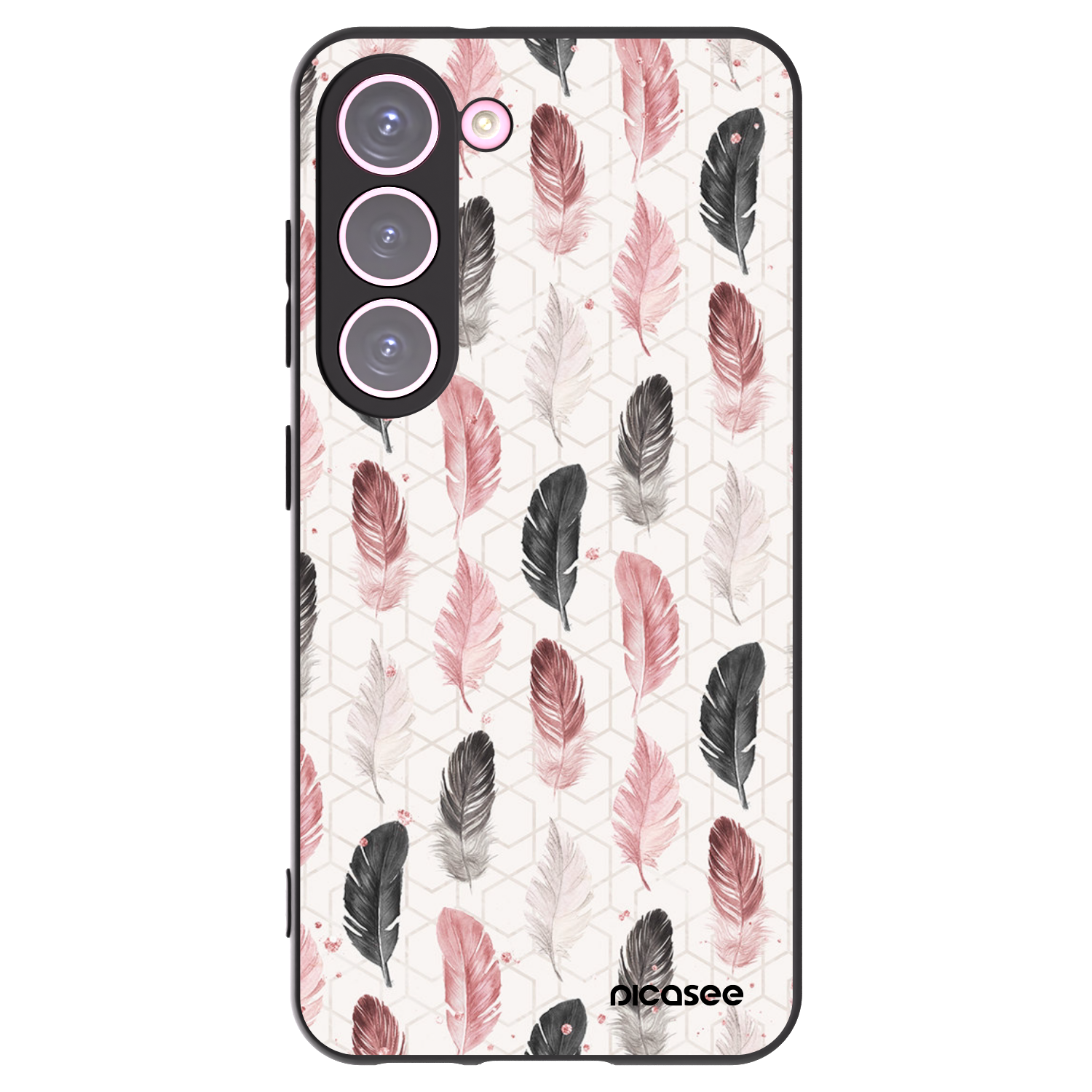 Picasee Μαύρη θήκη σιλικόνης για Samsung Galaxy S23 5G - Feather 2