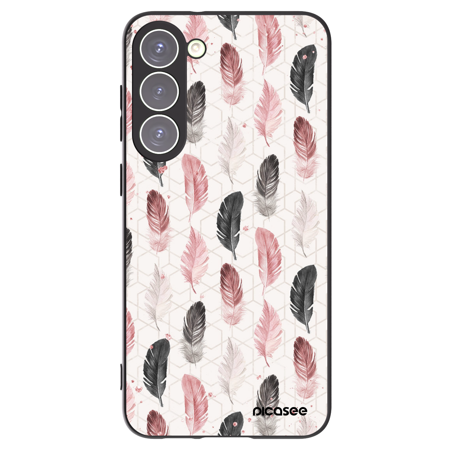 Picasee Μαύρη θήκη σιλικόνης για Samsung Galaxy S23+ 5G - Feather 2