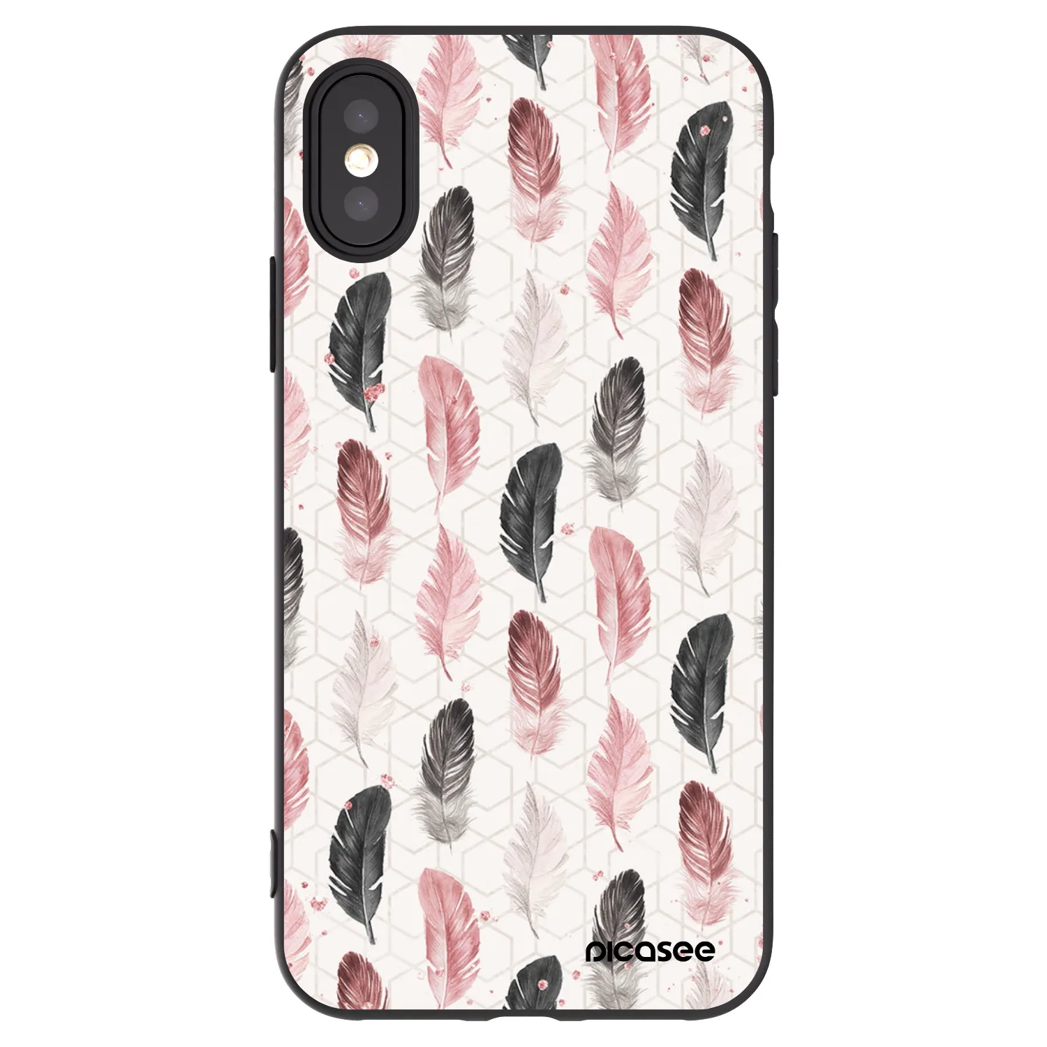 Picasee Μαύρη θήκη σιλικόνης για Apple iPhone X/XS - Feather 2