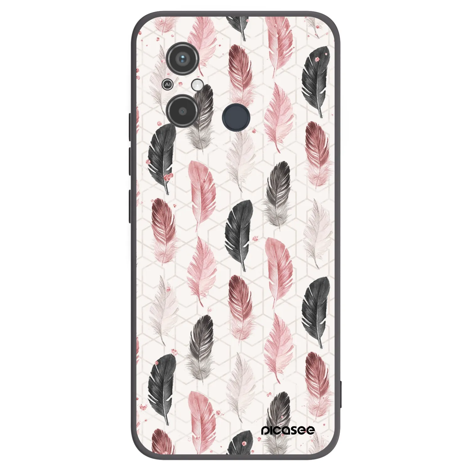 Picasee Μαύρη θήκη σιλικόνης για Xiaomi Redmi 12C - Feather 2