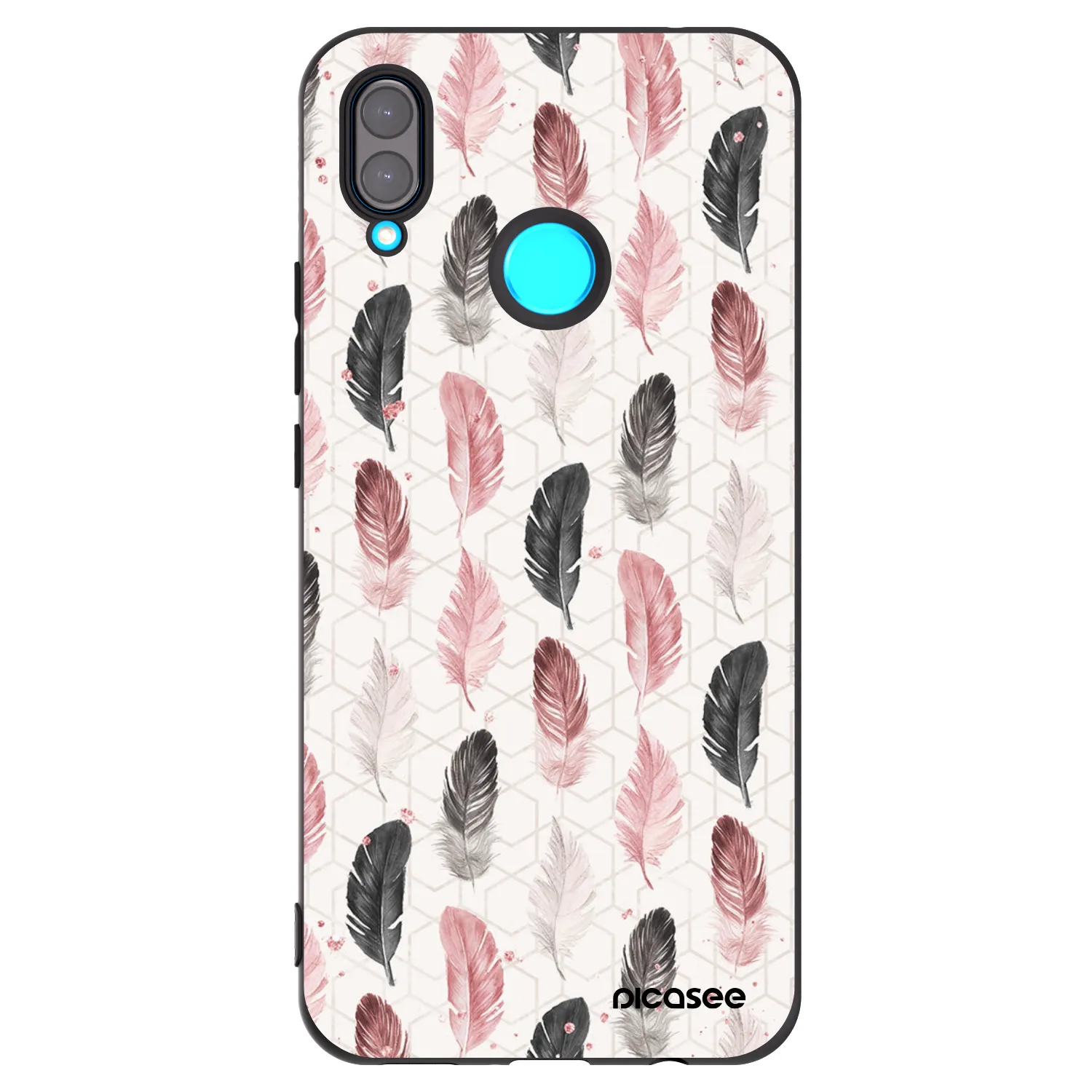Picasee Μαύρη θήκη σιλικόνης για Huawei Nova 3 - Feather 2