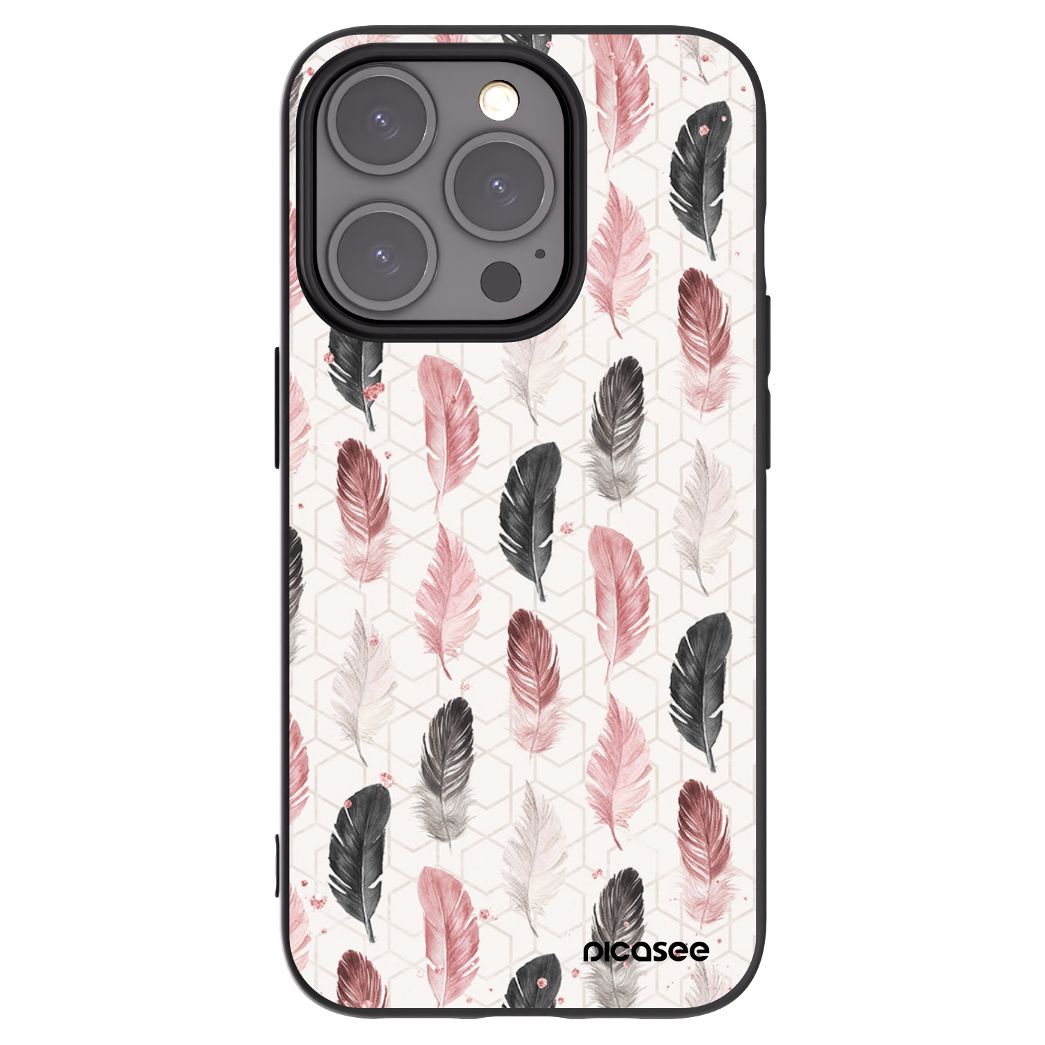 Picasee Μαύρη θήκη σιλικόνης για Apple iPhone 15 Pro - Feather 2