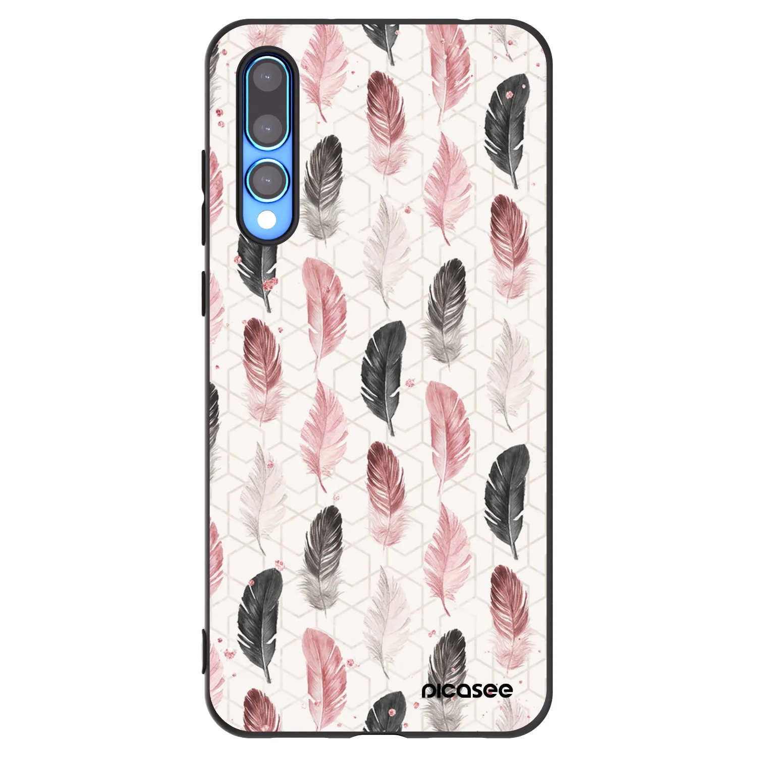 Picasee Μαύρη θήκη σιλικόνης για Huawei P20 Pro - Feather 2