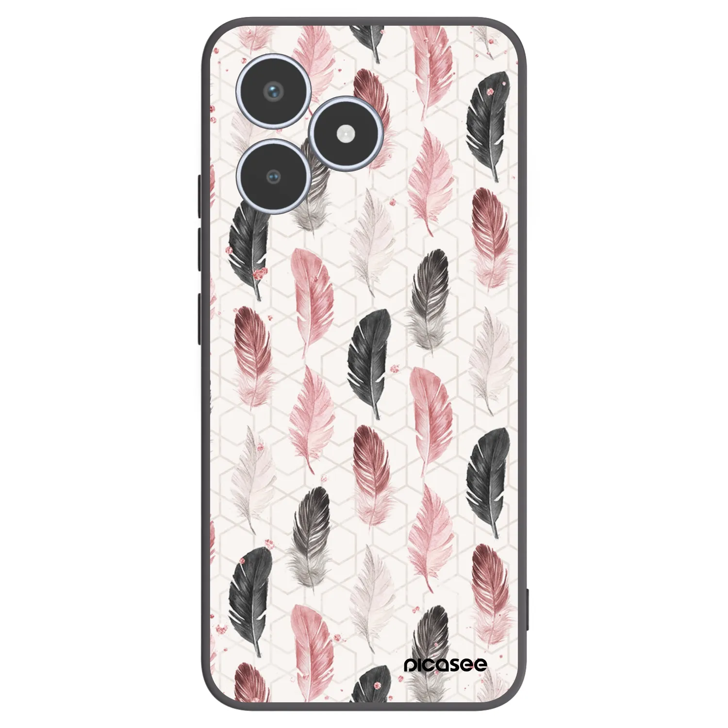 Picasee Μαύρη θήκη σιλικόνης για Realme C53 - Feather 2