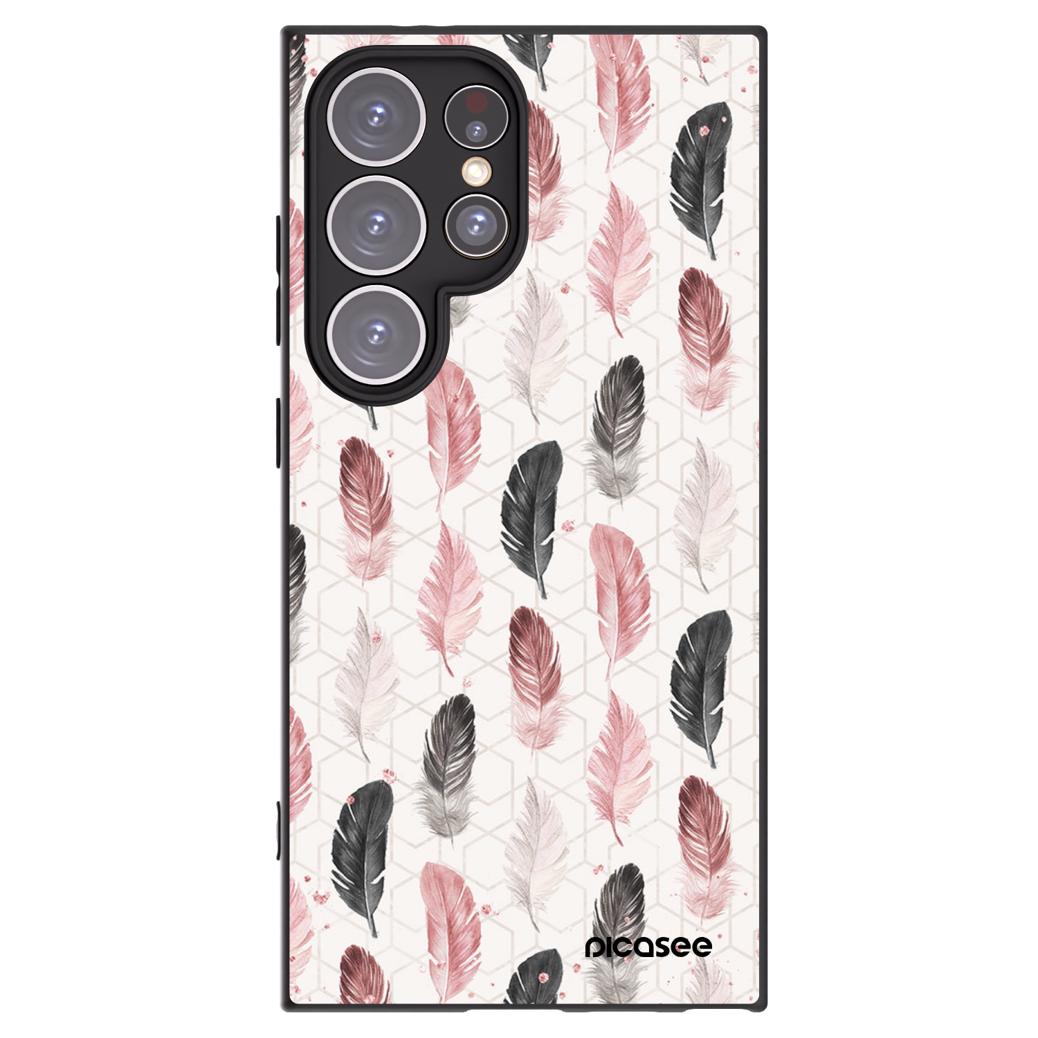 Picasee Μαύρη θήκη σιλικόνης για Samsung Galaxy S24 Ultra S928B 5G - Feather 2