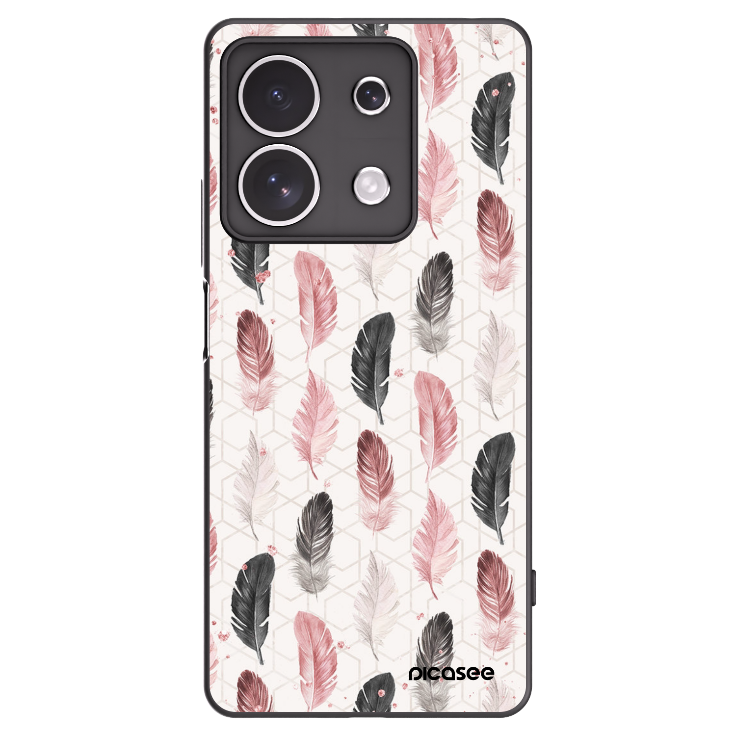 Picasee Μαύρη θήκη σιλικόνης για Xiaomi Redmi Note 13 4G - Feather 2