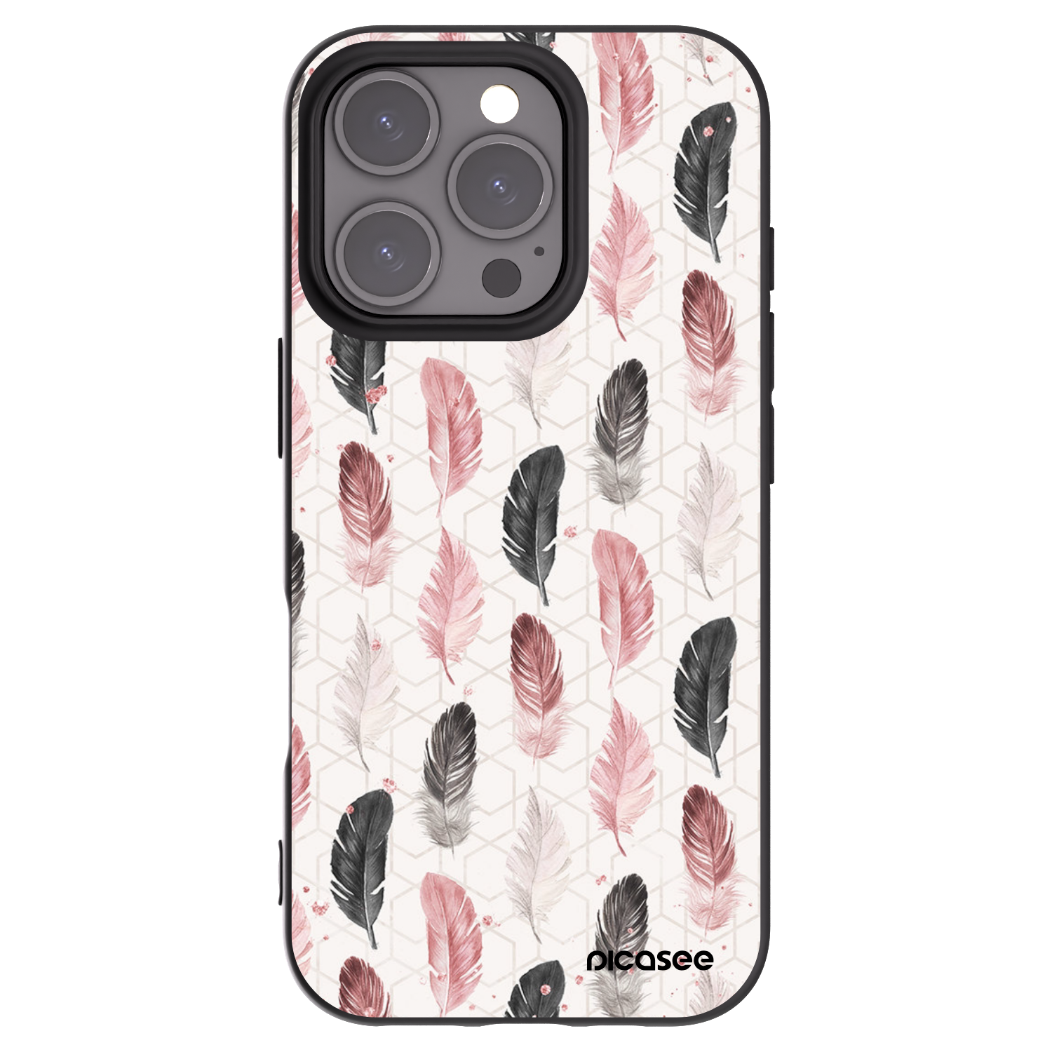 Picasee Μαύρη θήκη σιλικόνης για Apple iPhone 16 Pro - Feather 2