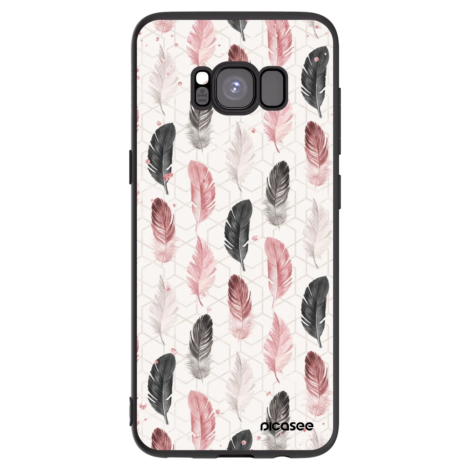 Picasee Μαύρη θήκη σιλικόνης για Samsung Galaxy S8 G950F - Feather 2