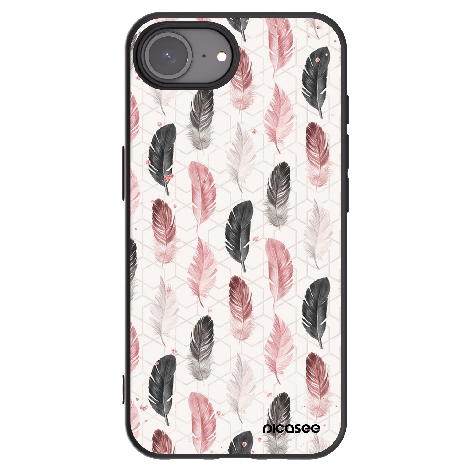 Picasee Μαύρη θήκη σιλικόνης για Apple iPhone 16e - Feather 2