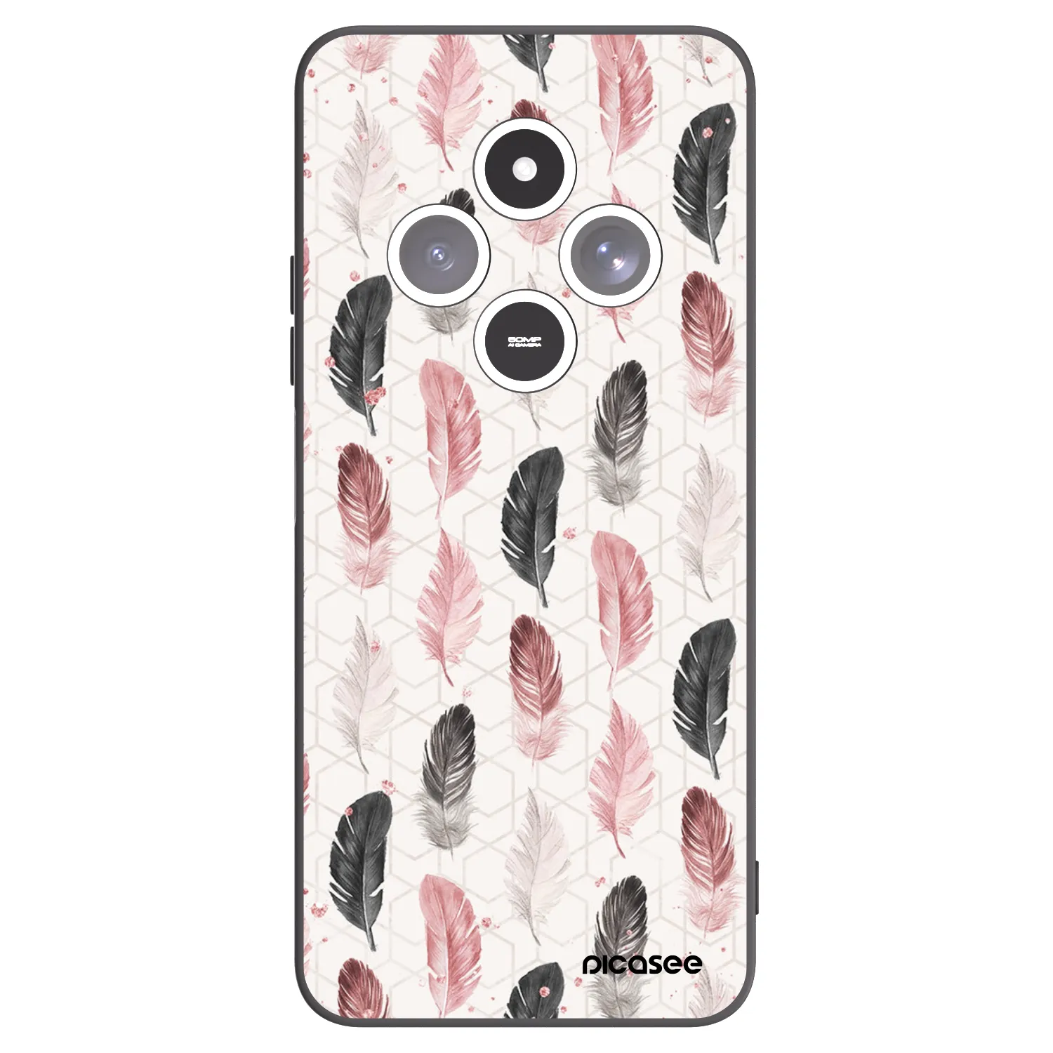 Picasee Μαύρη θήκη σιλικόνης για Xiaomi Redmi 14C - Feather 2