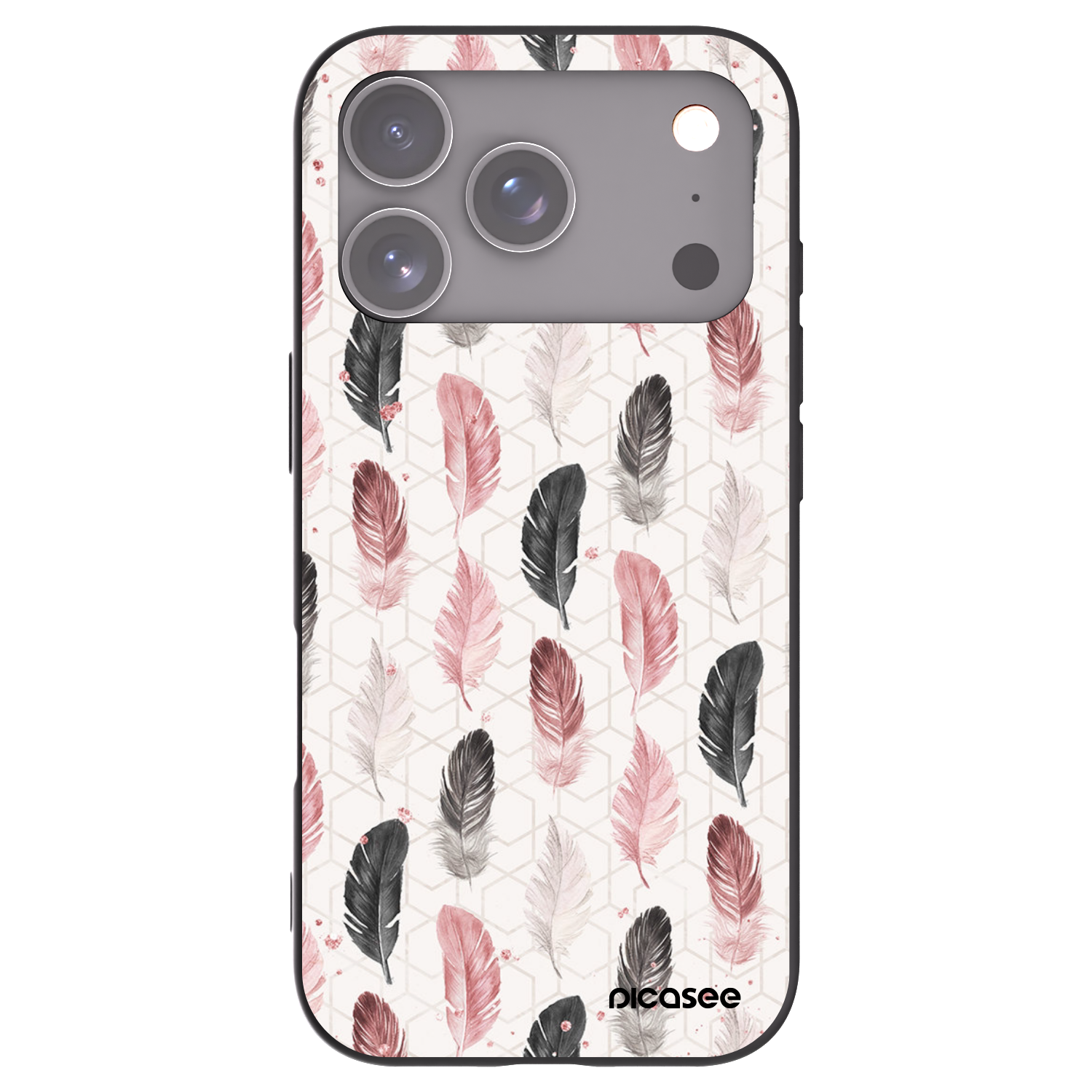 Picasee Μαύρη θήκη σιλικόνης για Apple iPhone 17 Pro - Feather 2