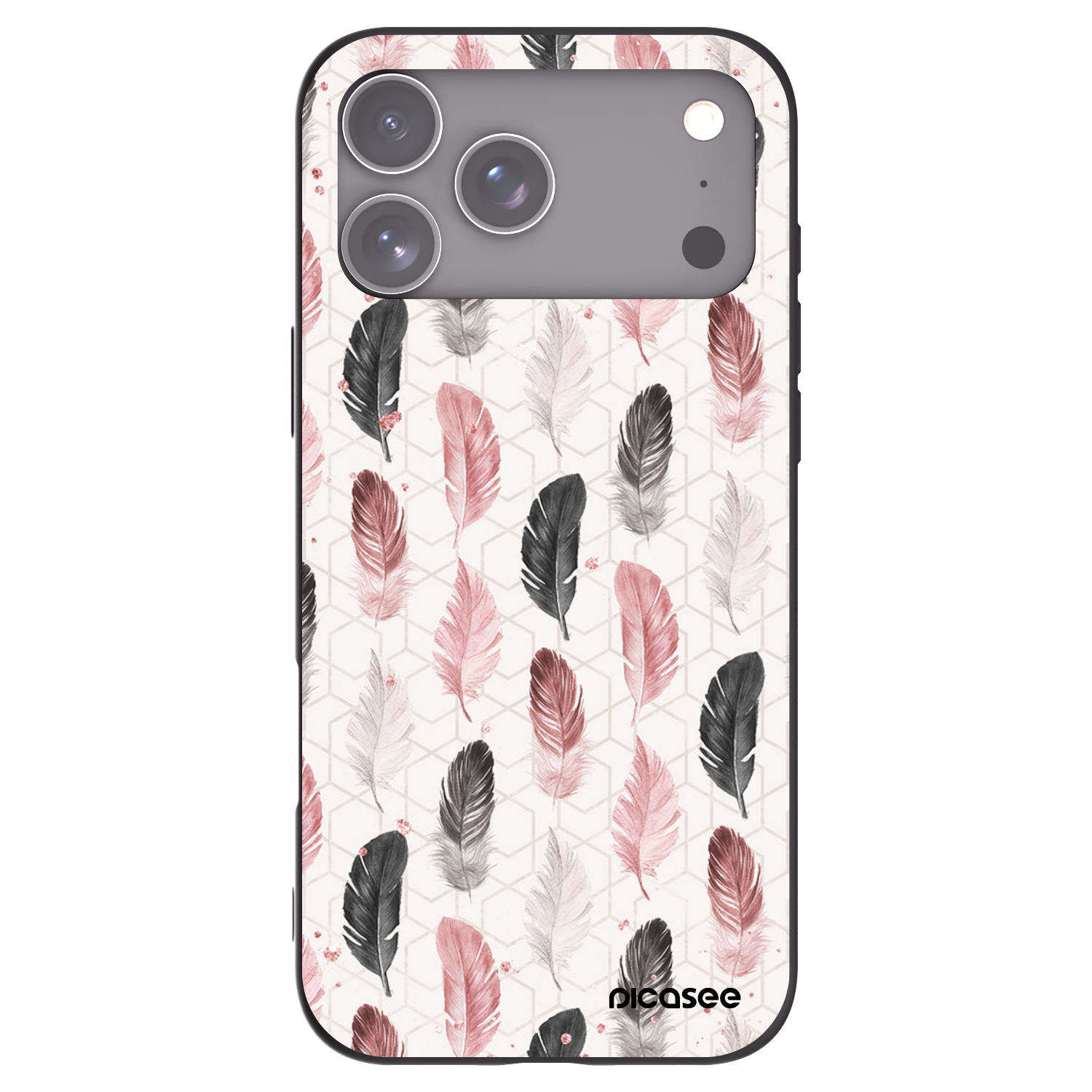 Picasee Μαύρη θήκη σιλικόνης για Apple iPhone 17 Pro Max - Feather 2