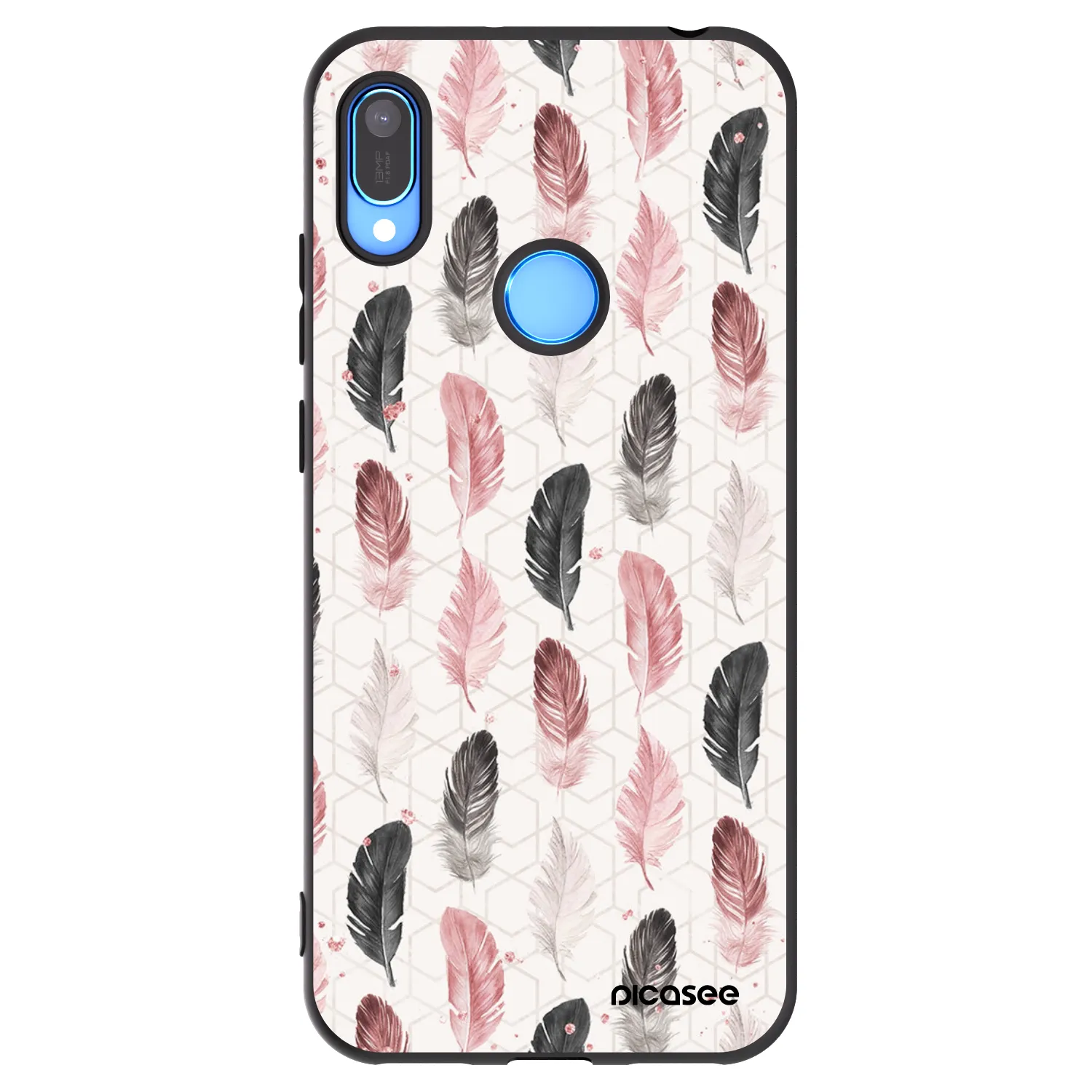 Picasee Μαύρη θήκη σιλικόνης για Huawei Y6 2019 - Feather 2