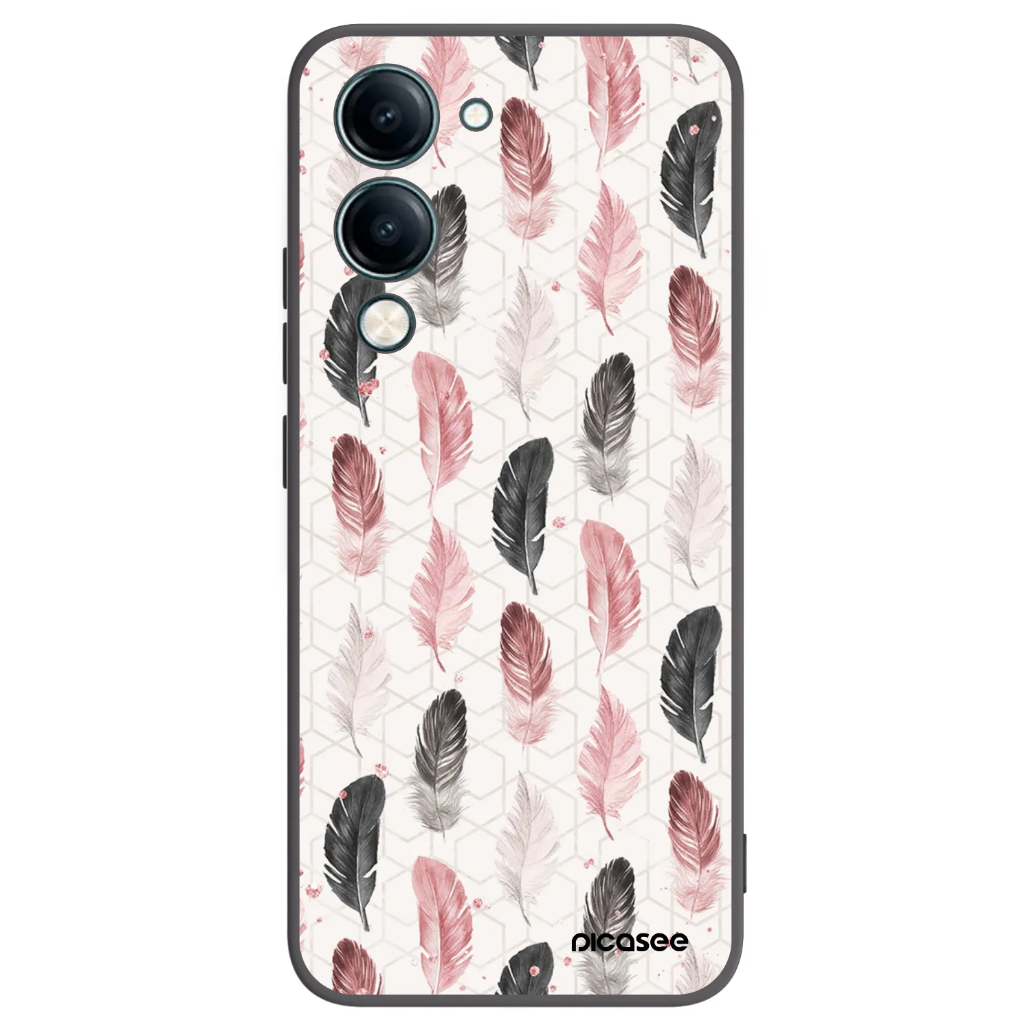 Picasee Μαύρη θήκη σιλικόνης για Vivo Y29s 5G - Feather 2