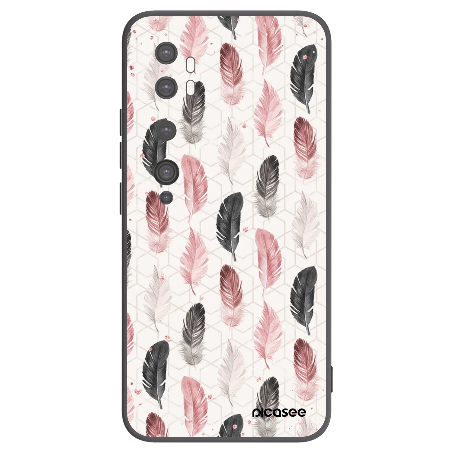 Picasee Μαύρη θήκη σιλικόνης για Xiaomi Mi Note 10 (Pro) - Feather 2