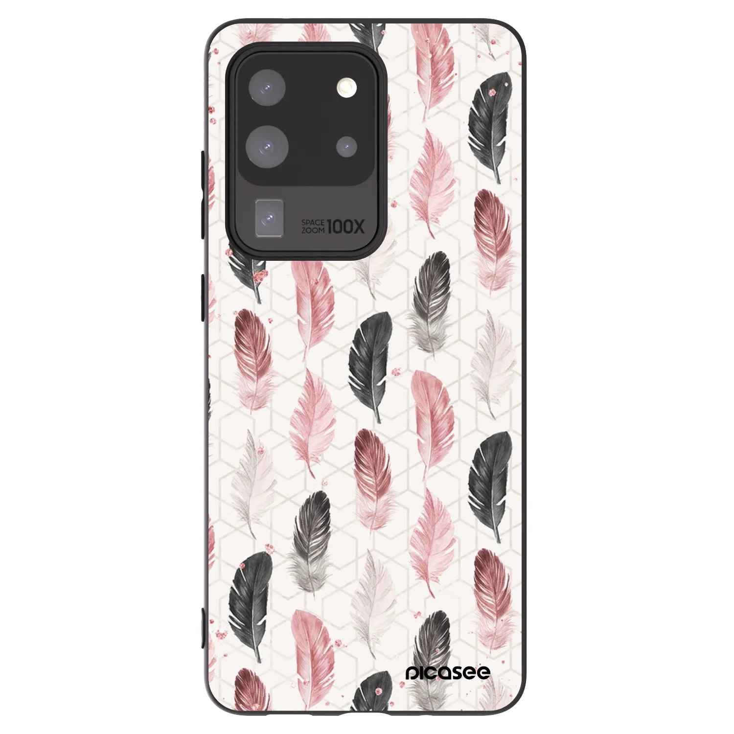 Picasee Μαύρη θήκη σιλικόνης για Samsung Galaxy S20 Ultra 5G G988F - Feather 2