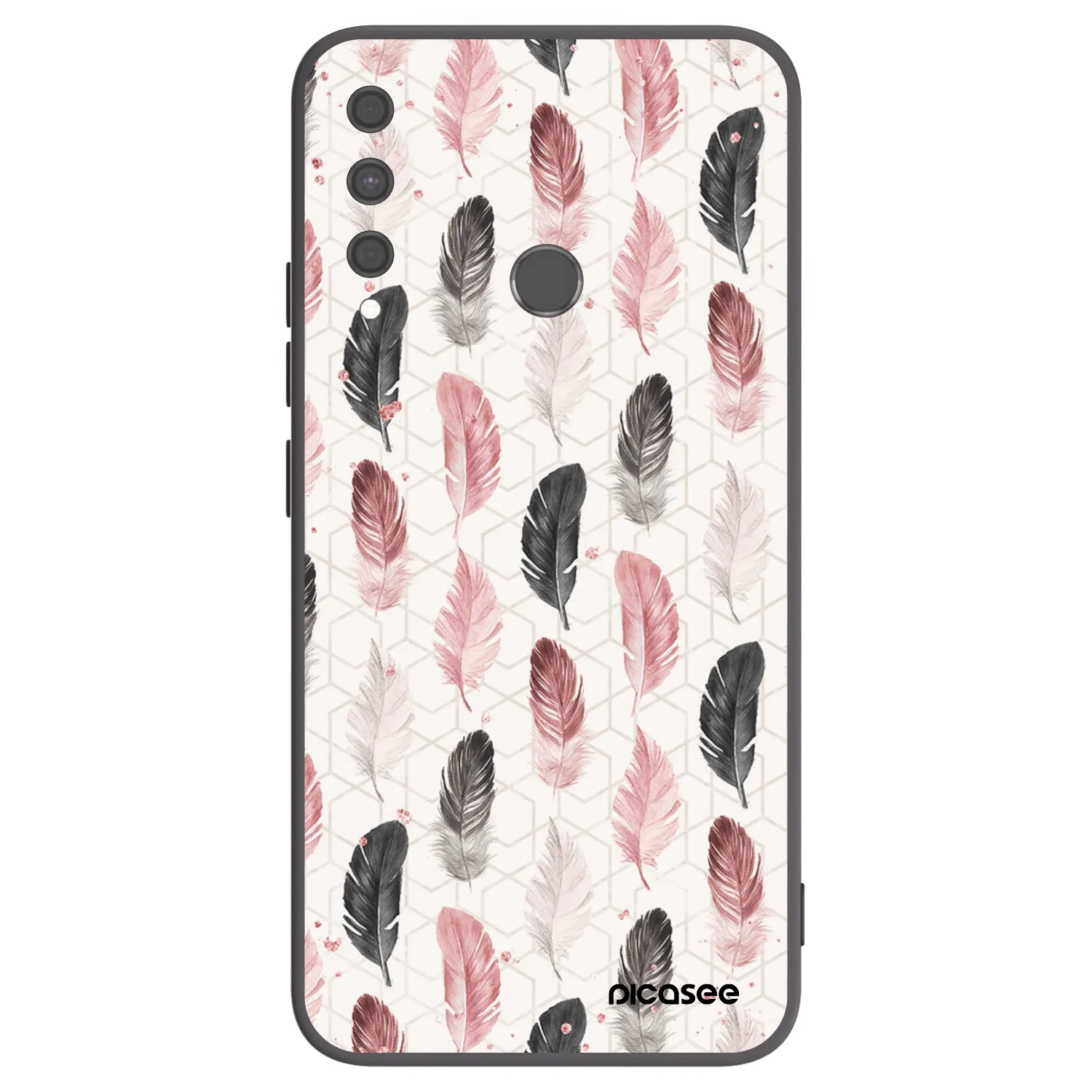 Picasee Μαύρη θήκη σιλικόνης για Huawei P40 Lite E - Feather 2