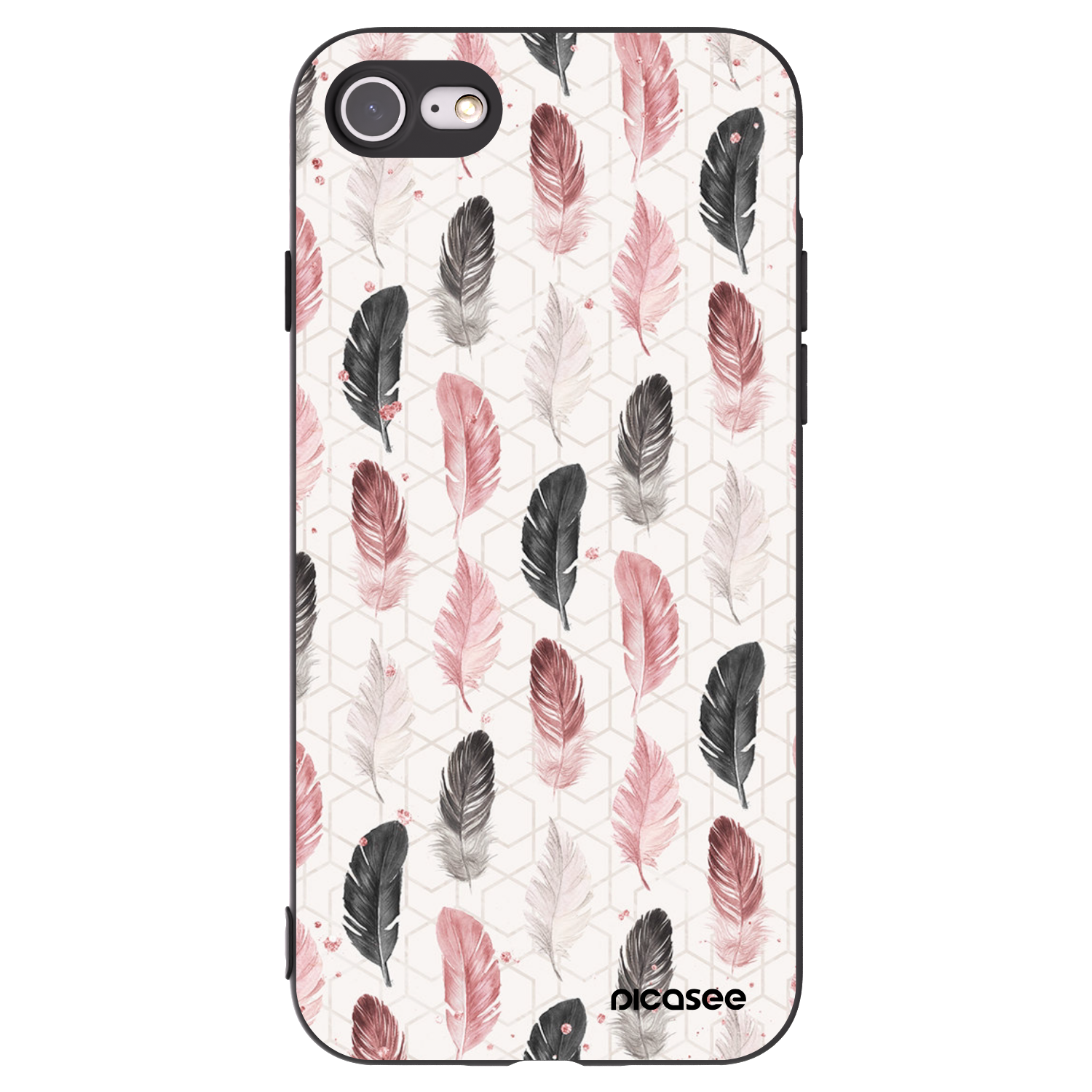 Picasee Μαύρη θήκη σιλικόνης για Apple iPhone SE 2020 - Feather 2