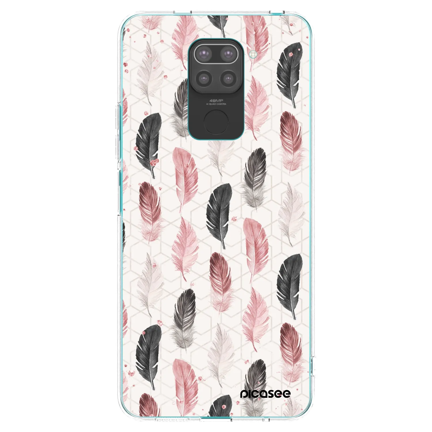 Picasee Μαύρη θήκη σιλικόνης για Xiaomi Redmi Note 9 - Feather 2