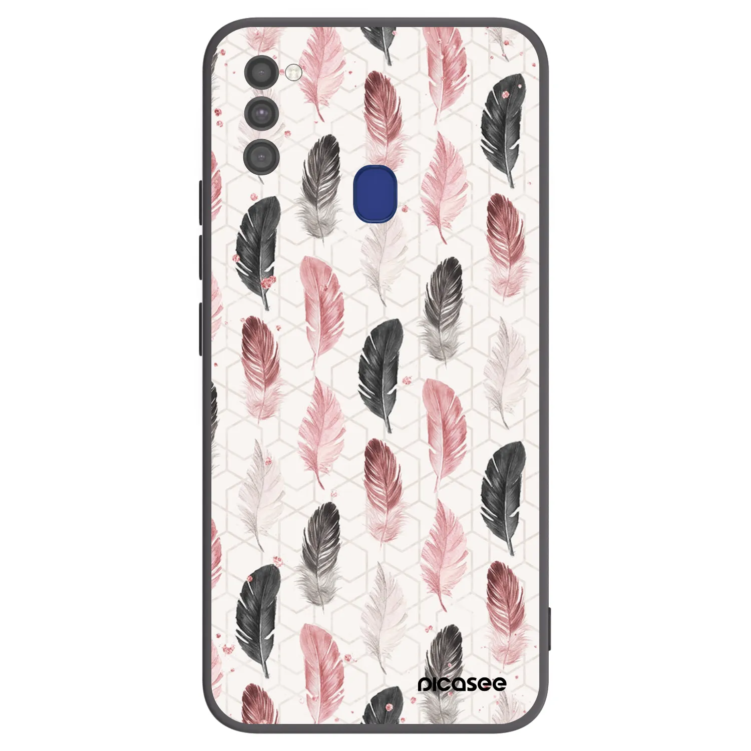 Picasee Μαύρη θήκη σιλικόνης για Samsung Galaxy M21 M215F - Feather 2