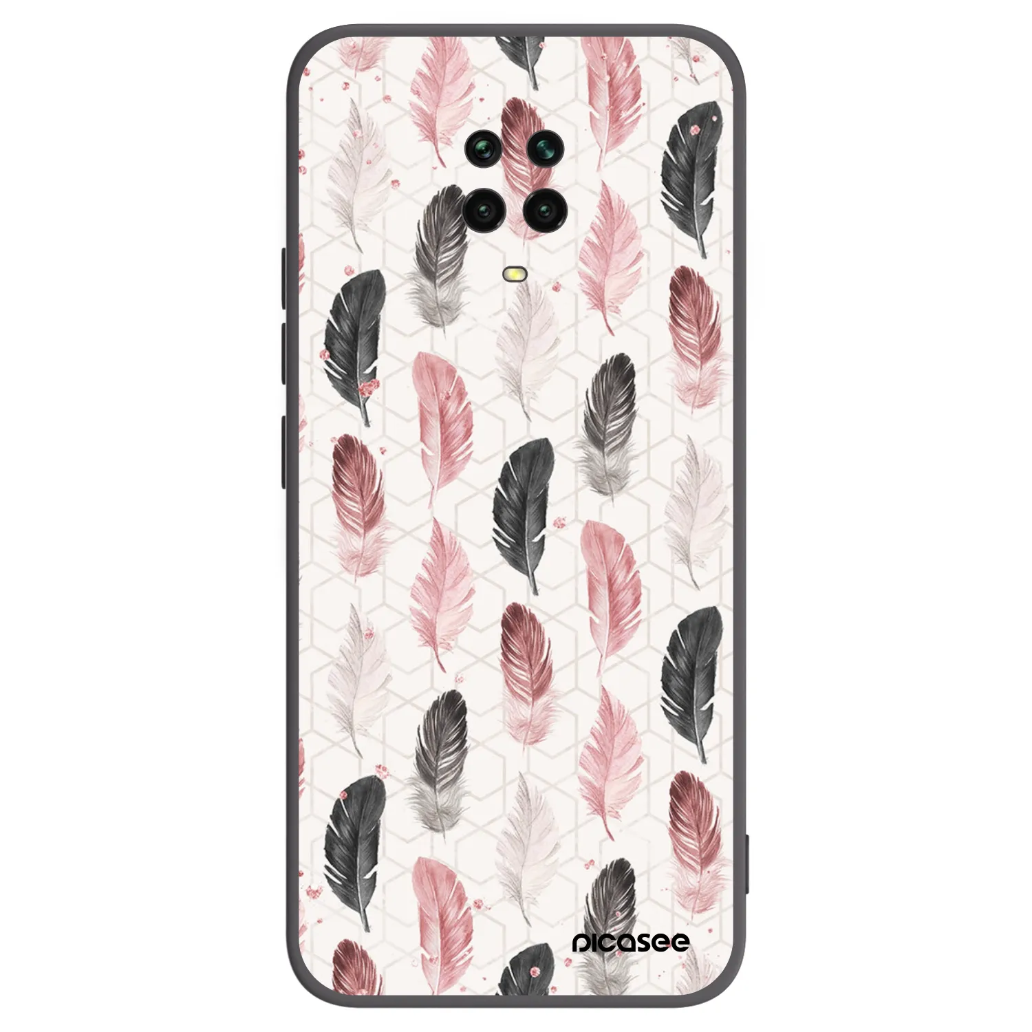 Picasee Μαύρη θήκη σιλικόνης για Xiaomi Redmi Note 9S - Feather 2