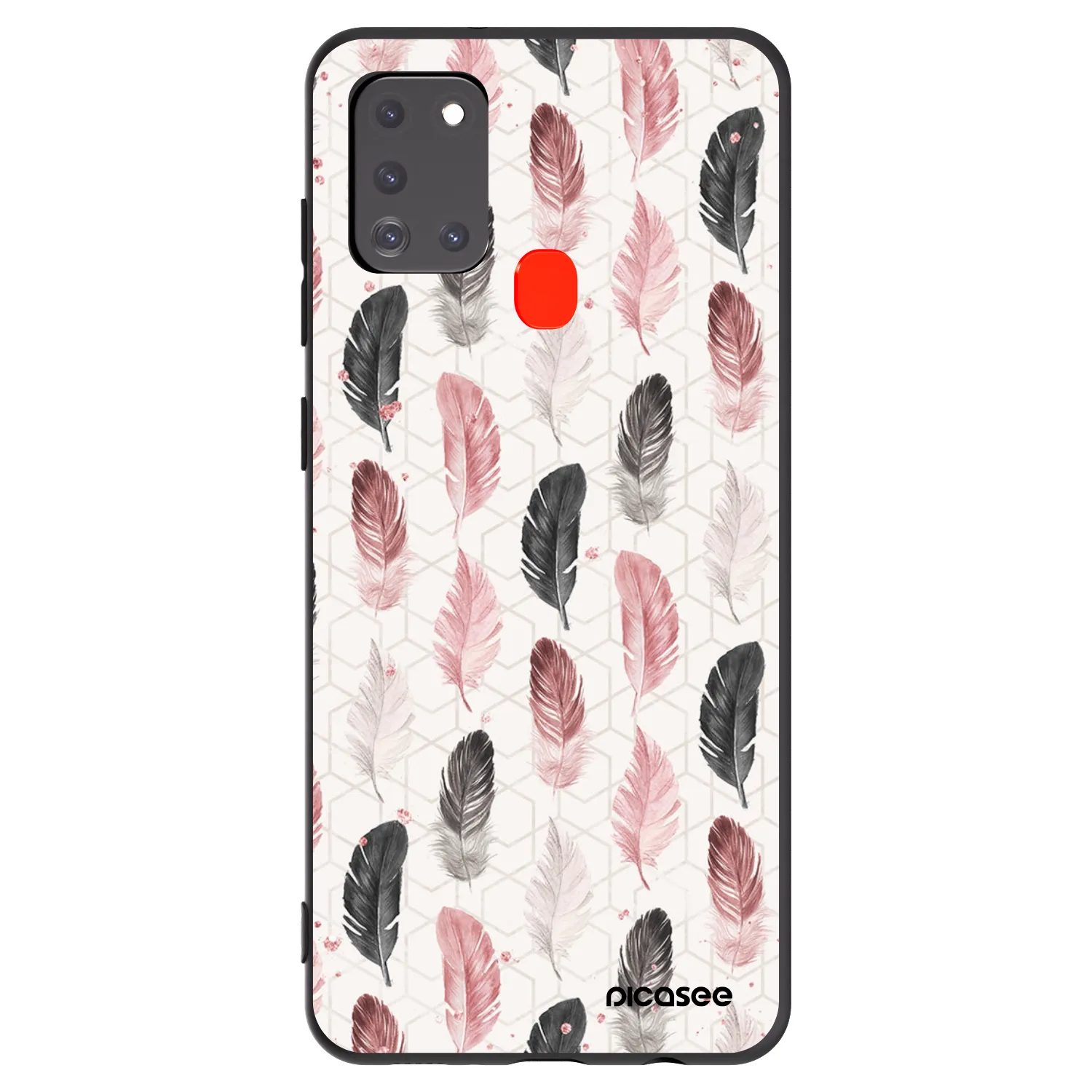 Picasee Μαύρη θήκη σιλικόνης για Samsung Galaxy A21s - Feather 2