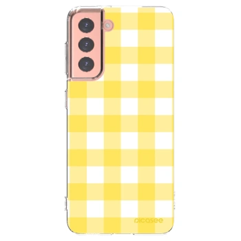 Picasee διαφανής θήκη σιλικόνης Samsung Galaxy S21 5G G991B - Gride lemon
