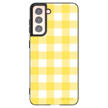 Picasee Μαύρη θήκη σιλικόνης για Samsung Galaxy S21 5G G991B - Gride lemon