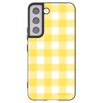 Picasee Μαύρη θήκη σιλικόνης για Samsung Galaxy S22 5G - Gride lemon