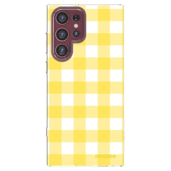 Picasee διαφανής θήκη σιλικόνης Samsung Galaxy S22 Ultra 5G - Gride lemon