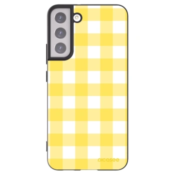 Picasee Μαύρη θήκη σιλικόνης για Samsung Galaxy S22+ 5G - Gride lemon