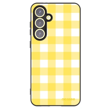 Picasee Μαύρη θήκη σιλικόνης για Samsung Galaxy S24 FE S721B - Gride lemon