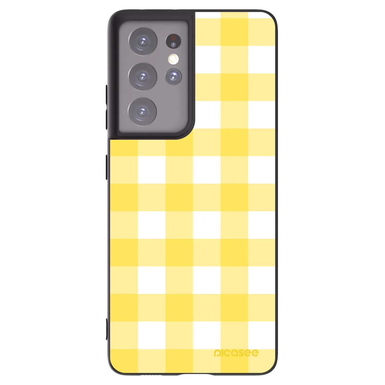 Picasee Μαύρη θήκη σιλικόνης για Samsung Galaxy S21 Ultra 5G G998B - Gride lemon